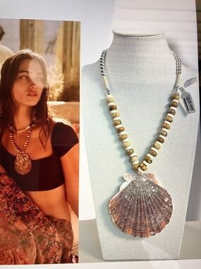 Free people love letter to the sea shell necklace bohemian